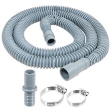SPARES2GO Drain Hose Extension Kit 2m Washing Machine Dishwasher Waste Water Outlet Pipe (19mm / 28mm Ends)