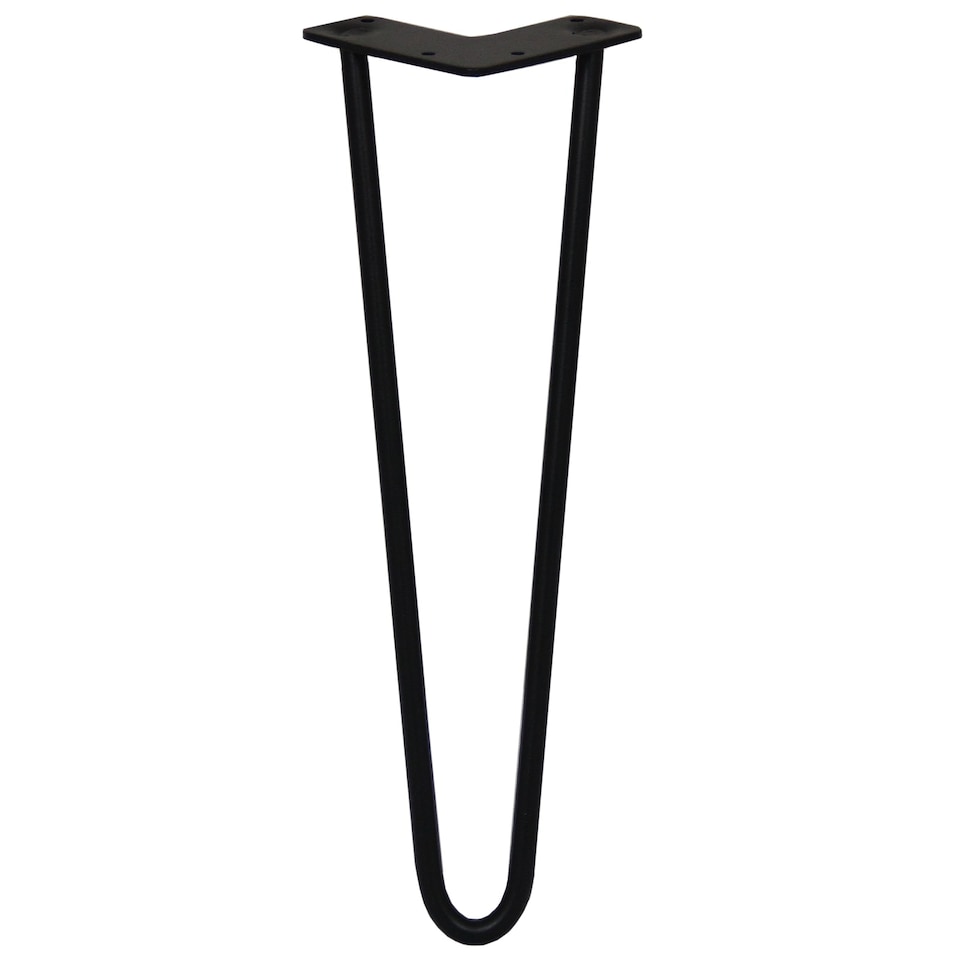 image 1 of 4 x 16" Hairpin Legs - 2 Prong - 12mm - Black