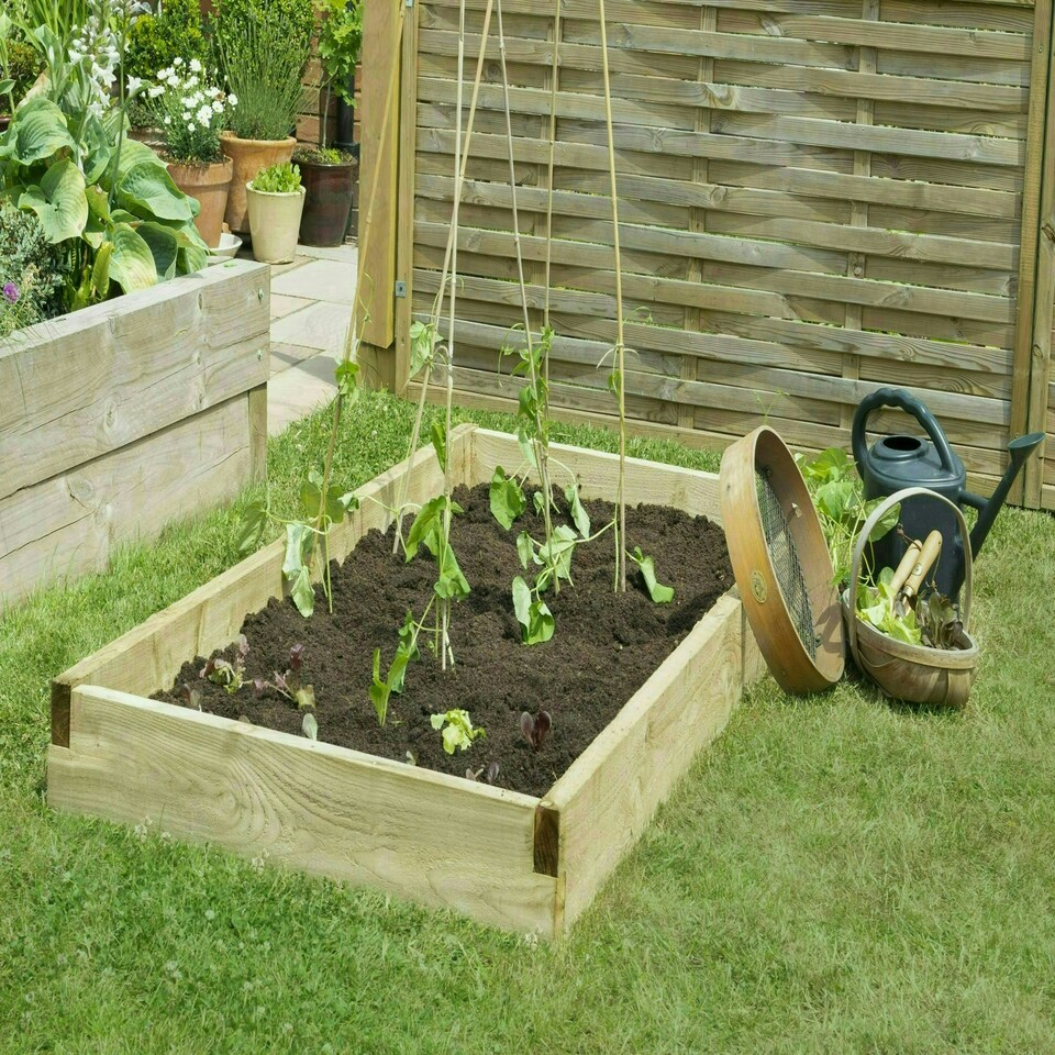 image 1 of Forest Garden Caledonian Wooden Large Raised Bed - 90 x 180cm