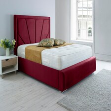 Itala Plush Small Double Bed Frame - Maroon