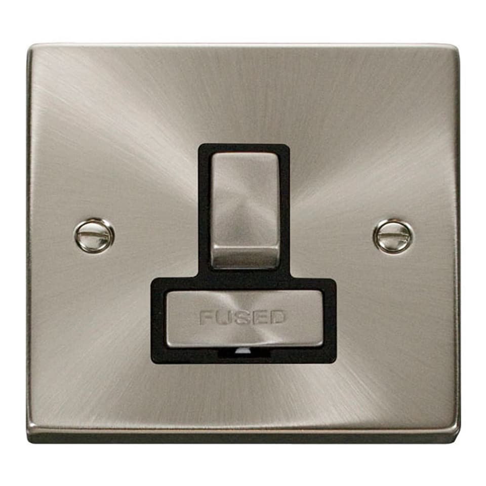image 1 of SE HOME Satin Brushed Chrome 13A Fused Ingot Connection Unit Switched | Chrome | Satin Chrome