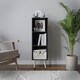 image 3 of 3-Tier Cube Display Cabinet with Scandinavian Legs | Black | Black & Pine | 1