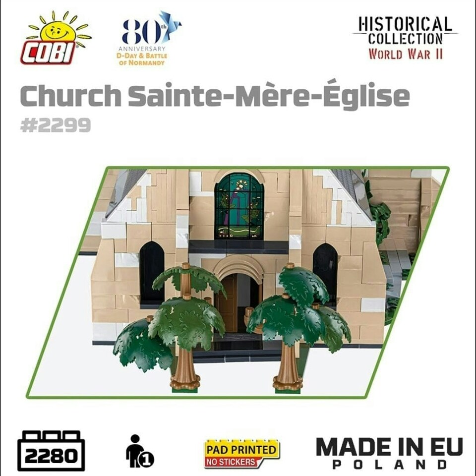 image 1 of Church Sainte-Mere-Eglise brick model - COBI 2299 - 2280 bricks