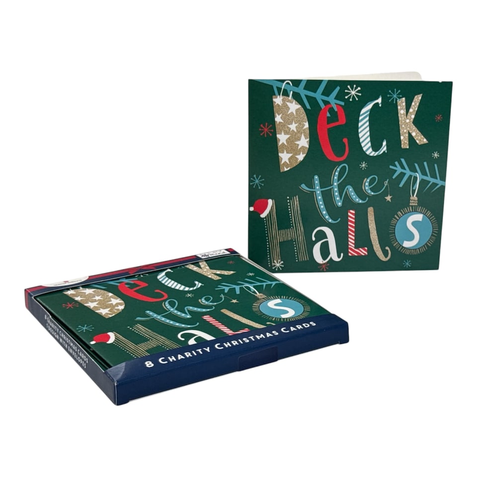 image 1 of Pack of 8 Deck The Halls In Aid of Mind Charity Christmas Cards