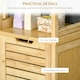 image 7 of kleankin Bathroom Floor Cabinet Narrow Tallboy w/ 3 Shelves Cupboard Natural