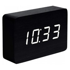 Gingko Design Brick Click Clock Black with White LED