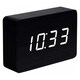 image 1 of Gingko Design Brick Click Clock Black with White LED