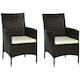 image 1 of Outsunny 2 Pieces Outdoor Rattan Armchair Garden Dining Chair Set Coffee
