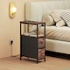 image 8 of HOMCOM Side Table, Narrow Bedside Table with Charging Station, 2 Drawers | Brown | Rustic Brown
