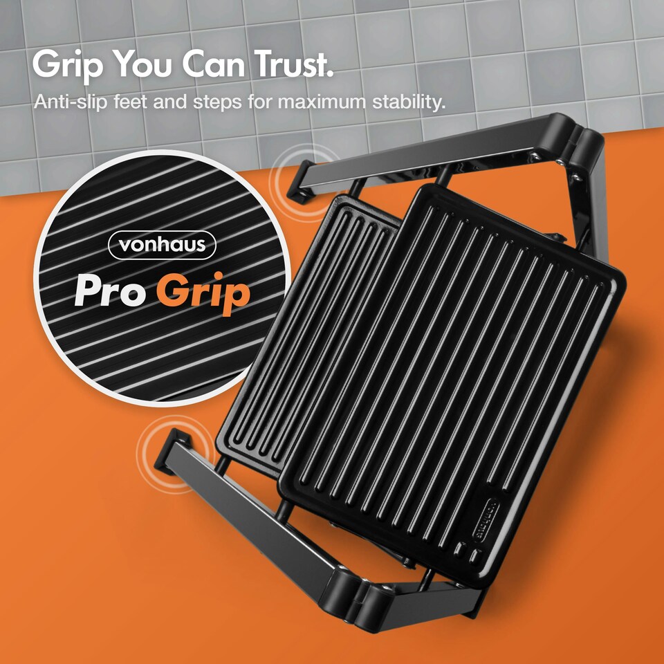 image 1 of VonHaus Slim 2 Step Ladder with Anti Slip Steps and Feet | Black