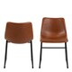 image 2 of I Oregon Dining Chair In Brown with Cream Stitching Set of 2.