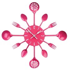 Maison by Premier Romero Hot Pink Cutlery Metal Wall Clock