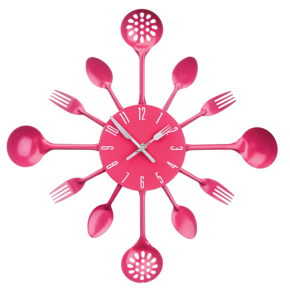 image 1 of Maison by Premier Romero Hot Pink Cutlery Metal Wall Clock