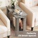 image 6 of COSTWAY 2-Tier End Table Modern Side Table w/Storage Shelf Grey