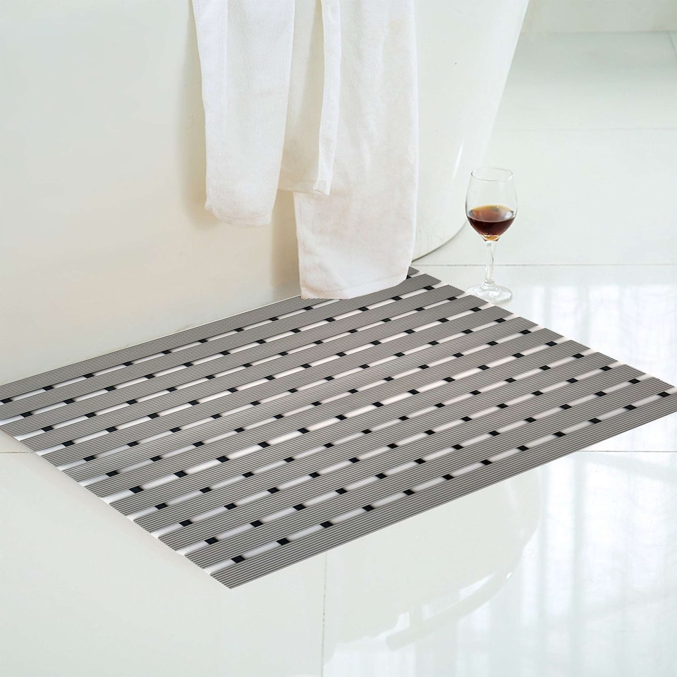 image 1 of PVC Duckboard Non-Slip Shower Mat - 61cm x 43cm | Grey | Grey
