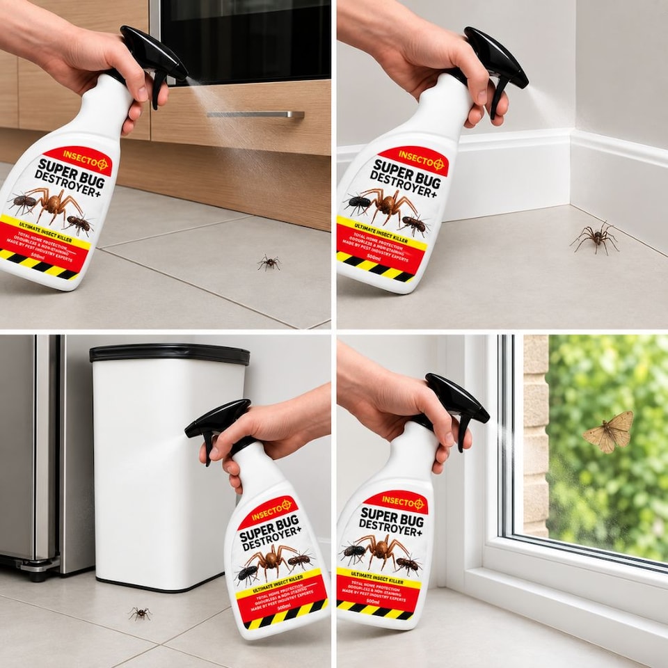 image 1 of Super Bug Destroyer+ 500ml Spider Killer Spray, Bed Bug Flea Fly Ant Moth Wasp Insect Killer, HSE 10669