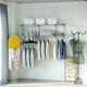 image 3 of COSTWAY Wall Mounted Closet System Hanging Organizer Rack Grey | One Size