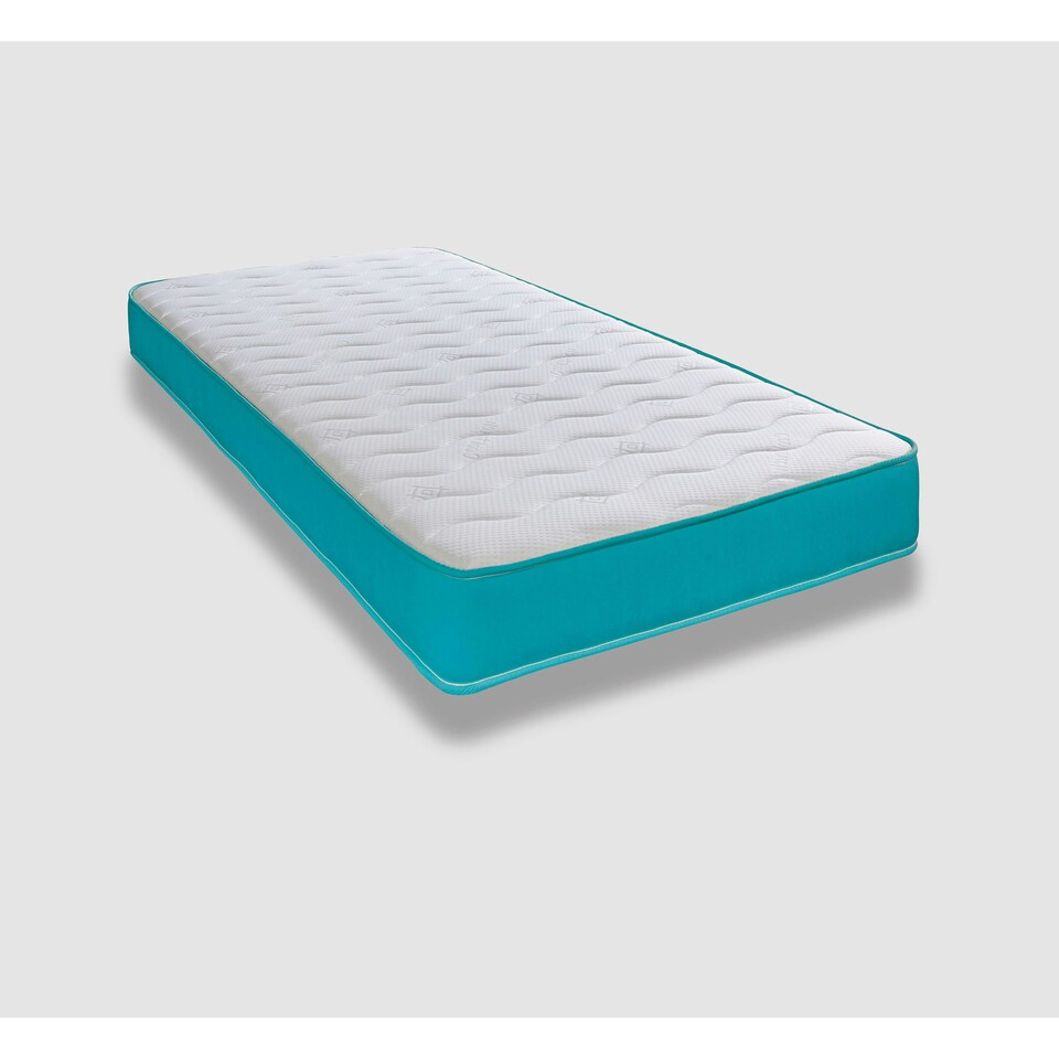 image 1 of Coil Sprung Hybrid Mattress - Medium Soft Comfort, Cooltouch Breathable Cover Blue | Small Single