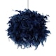 image 1 of Eye-Catching and Modern Small Navy Blue Feather Decorated Pendant Lighting Shade | Blue