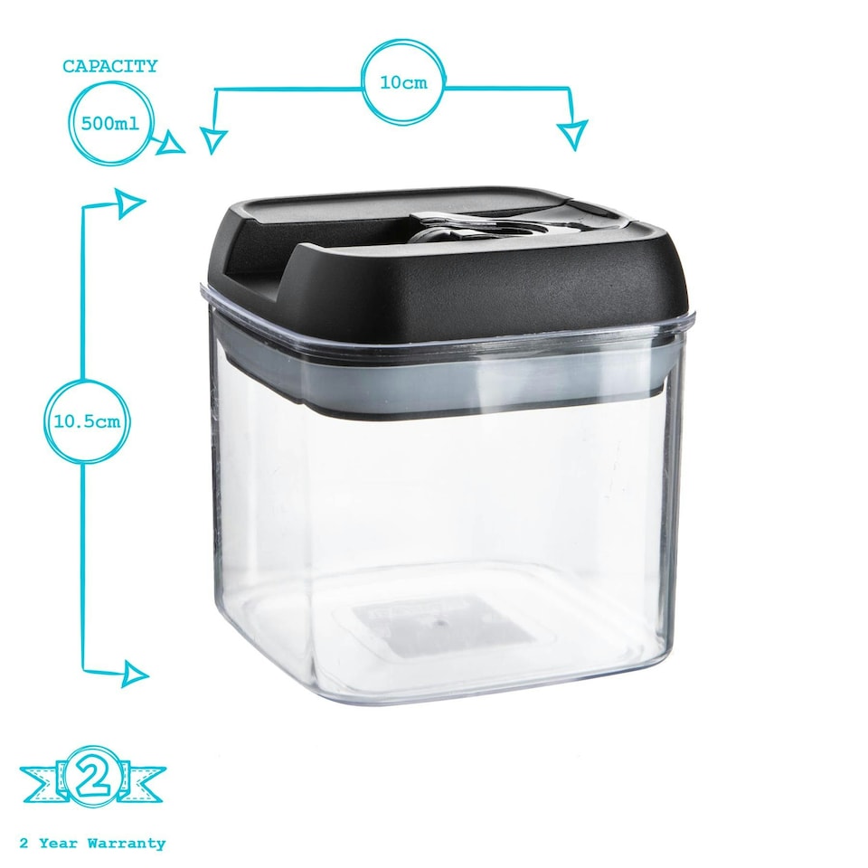 image 1 of Argon Tableware Flip Lock Plastic Food Storage Containers - 500ml - Grey - Pack of 3