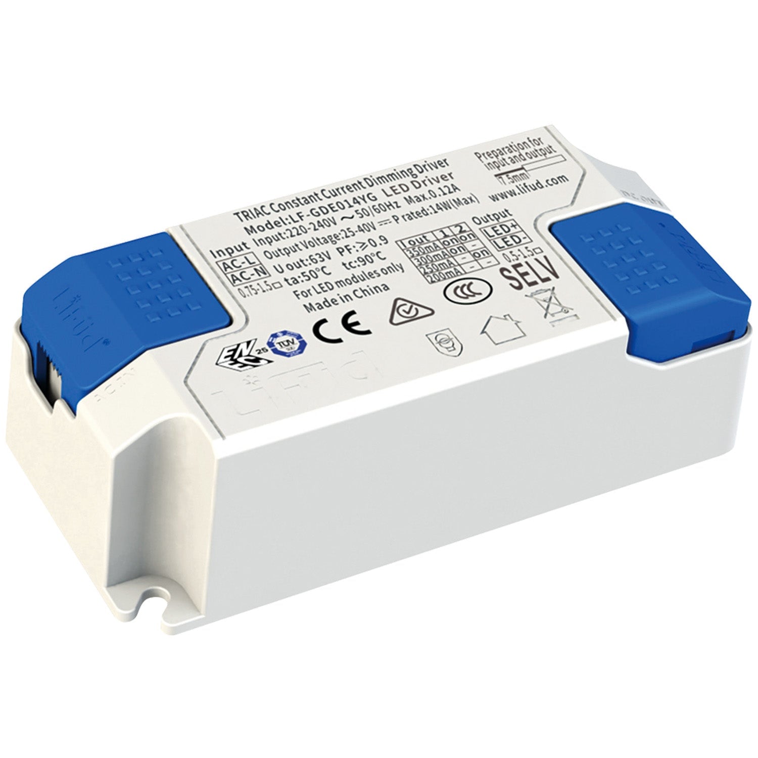 Loops 14W Dimmable LED Driver - 200 to 350mA Constant Current - Fixed Output