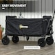 image 6 of Outsunny 120L Folding Collapsible Wagon with Adjustable Handle, Black