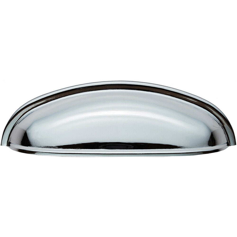 Loops Shaker Cup Pull Handle 124 x 35mm 96mm Fixing Centres Polished Chrome