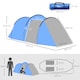 image 5 of Outsunny 3 Man 2 Room Tent Camping Tent With Living Area Air Vents Blue