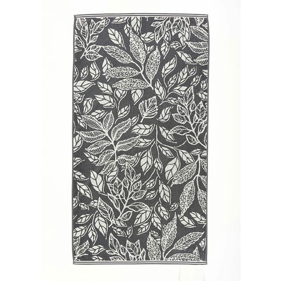 image 1 of Mixed Leaves 100% Cotton 550gsm Supersoft Towels Grey | Grey | Bath sheet