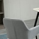 image 8 of HOMCOM Dining Chairs Upholstered Linen Fabric Metal Legs, Set of 2, Light Grey