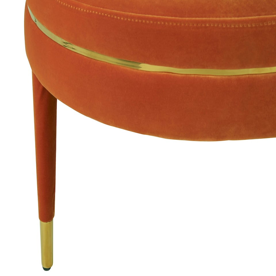 image 1 of Interiors by Premier Orange Velvet Footstool