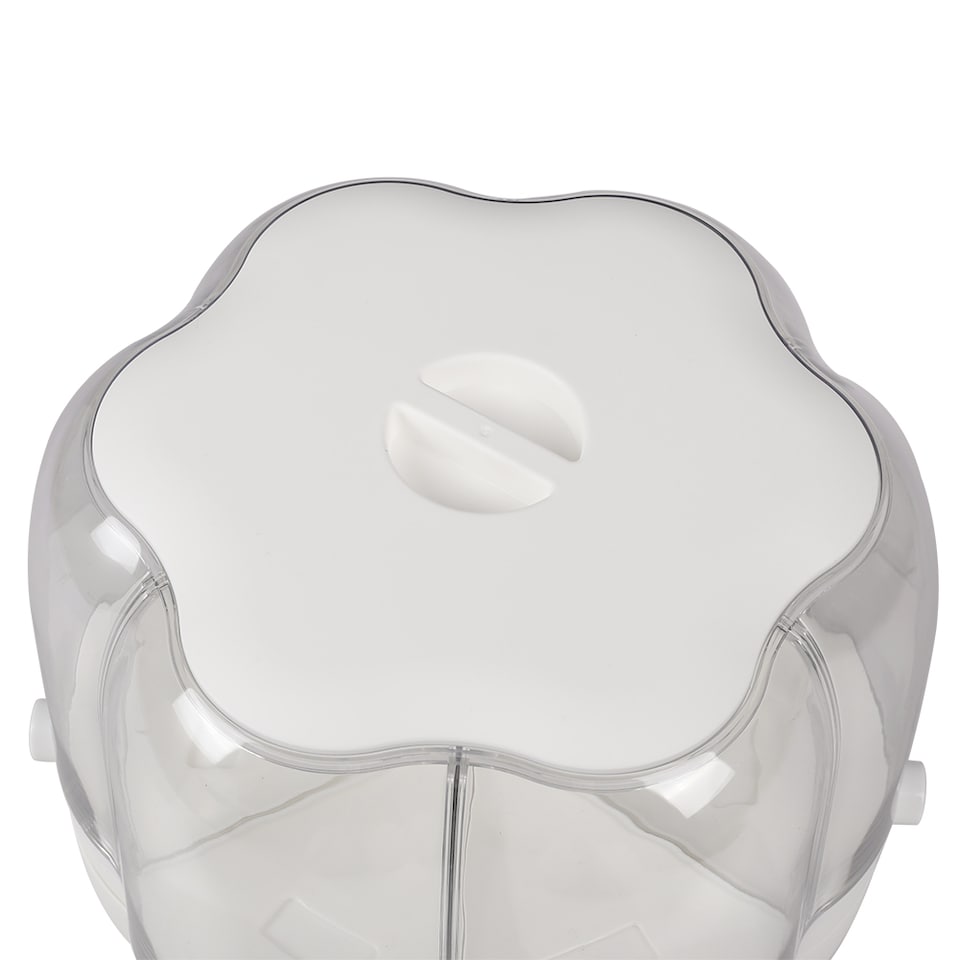 image 1 of Living and Home Food Grain Storage Container,6 Grids Rotating Storage Container for Kitchen | White