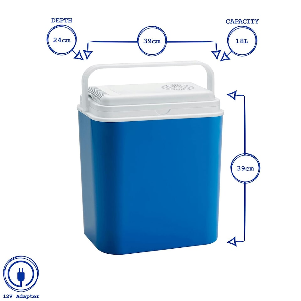 image 1 of Harbour Housewares Electric Cool Box - 18L 12V Blue