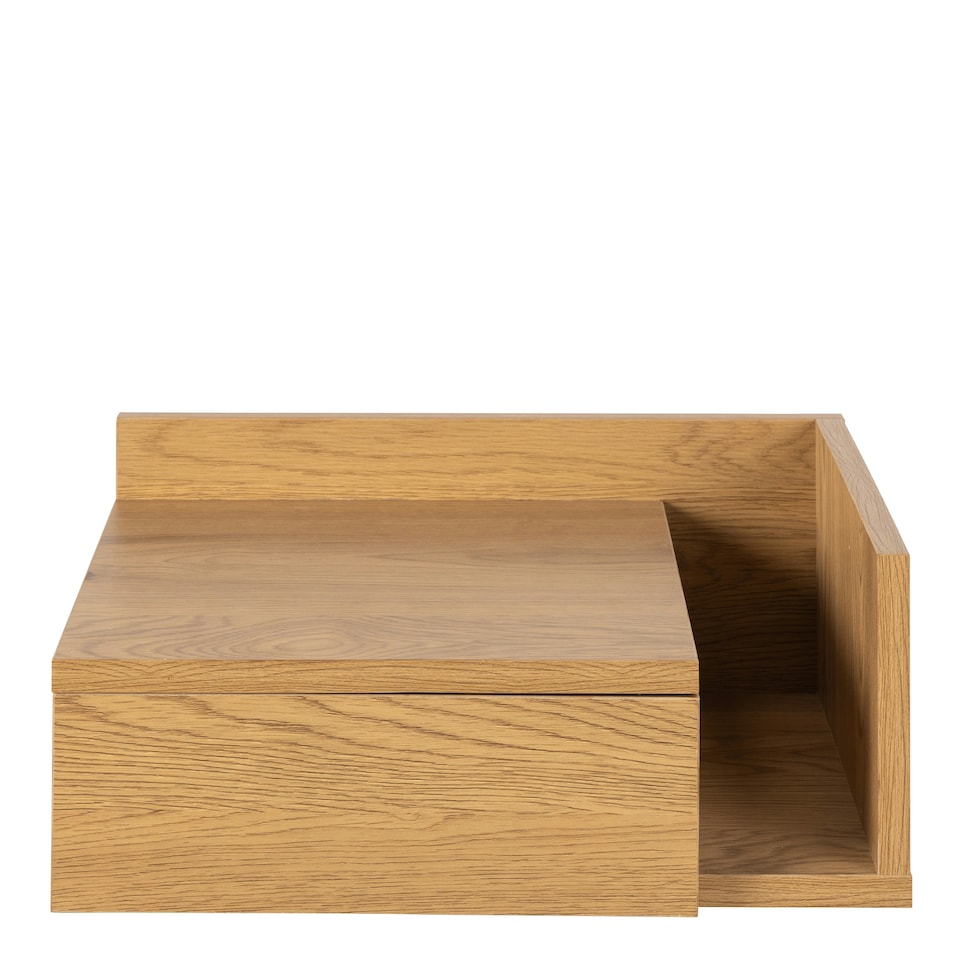 image 1 of Ashlan Square Bedside Table with 1 Drawers in Oak