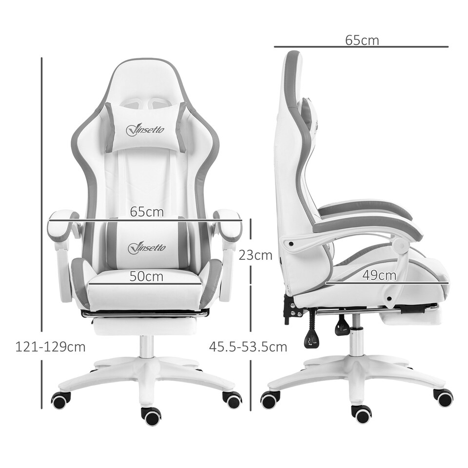 image 1 of Vinsetto Racing Style Gaming Chair with Reclining Function Footrest, Blue