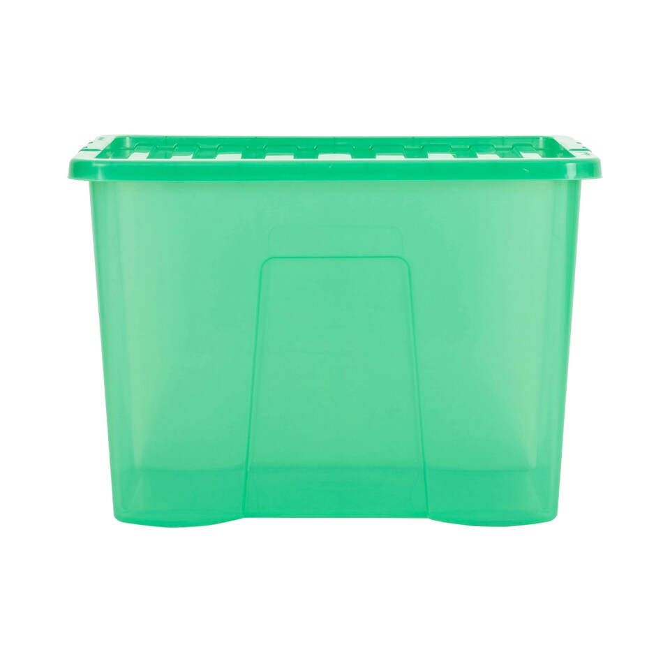 image 1 of Wham Crystal 4 x 80L Stackable Plastic Storage Boxes with Lids