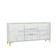 image 4 of Sideboard 140cm White High Gloss with Gold Accents White
