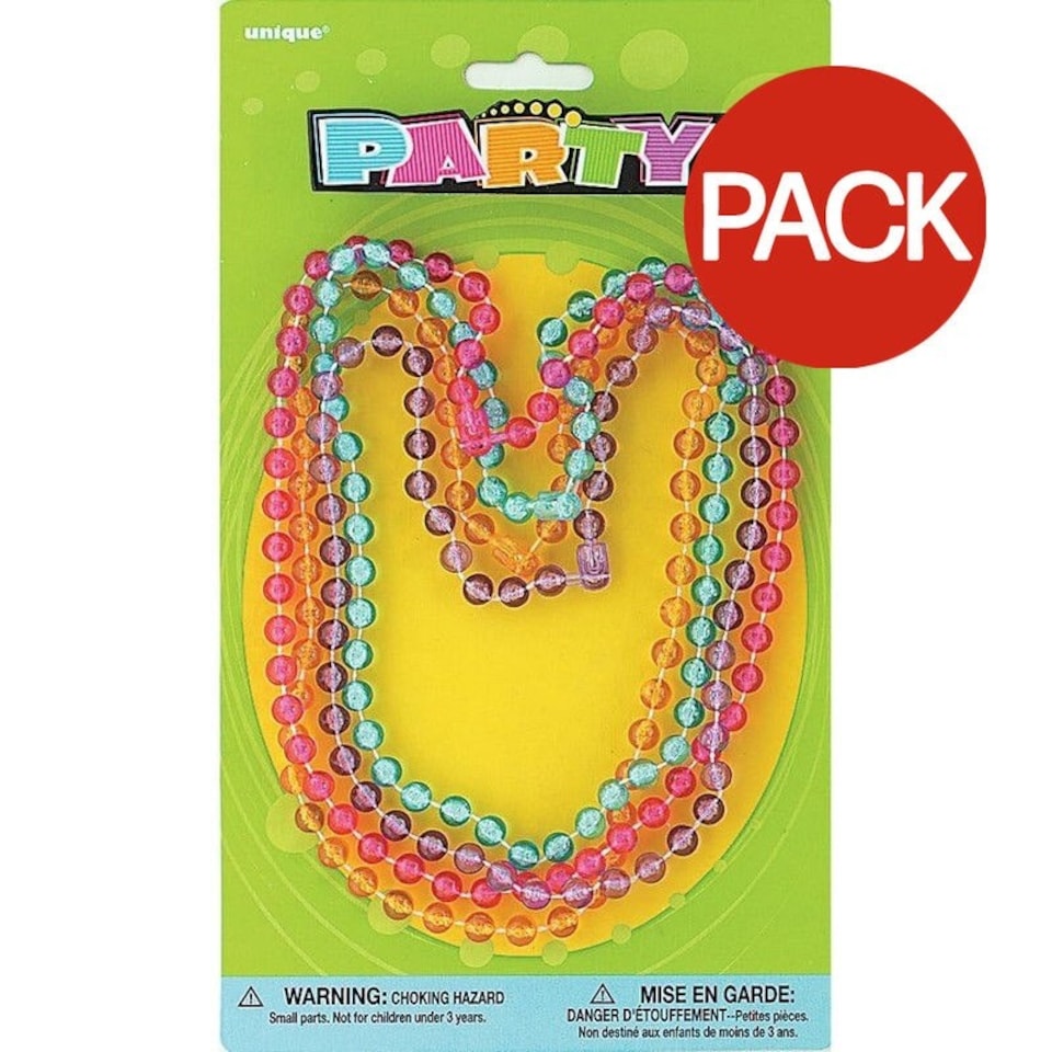 Unique Party Beaded Necklace (Pack of 4) - Multicoloured - One Size (UTSG25224) | Multi | One Size
