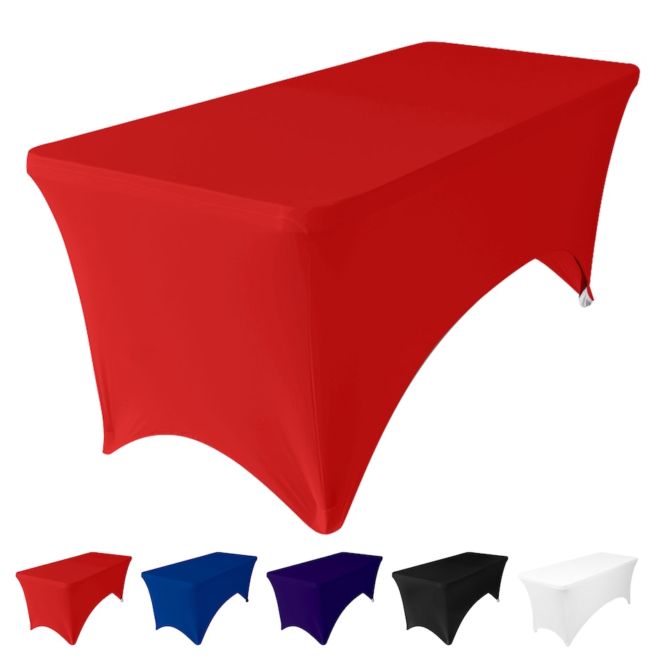 image 1 of 6FT Spandex Tablecloth Tight, Fitted Rectangular Patio Table Cover - 1pc