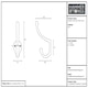 image 4 of Hammer & Tongs Narrow Hat & Coat Hook - W25mm x H80mm - Brass