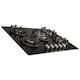 image 6 of SIA R8 70cm Black 5 Burner Gas On Glass Hob With Cast Iron Pan Stands