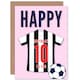 image 1 of Football Strip Kit Black White Striped Top 10 Year old Kids 10th Pink Birthday Card