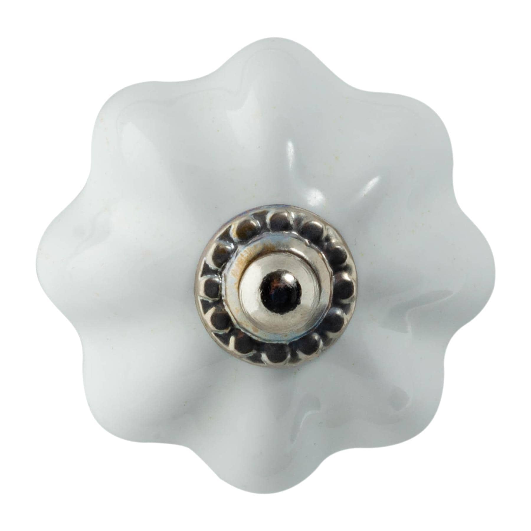 Nicola Spring Floral Ceramic Cabinet Knob in White | Size: 1000mm x 500mm