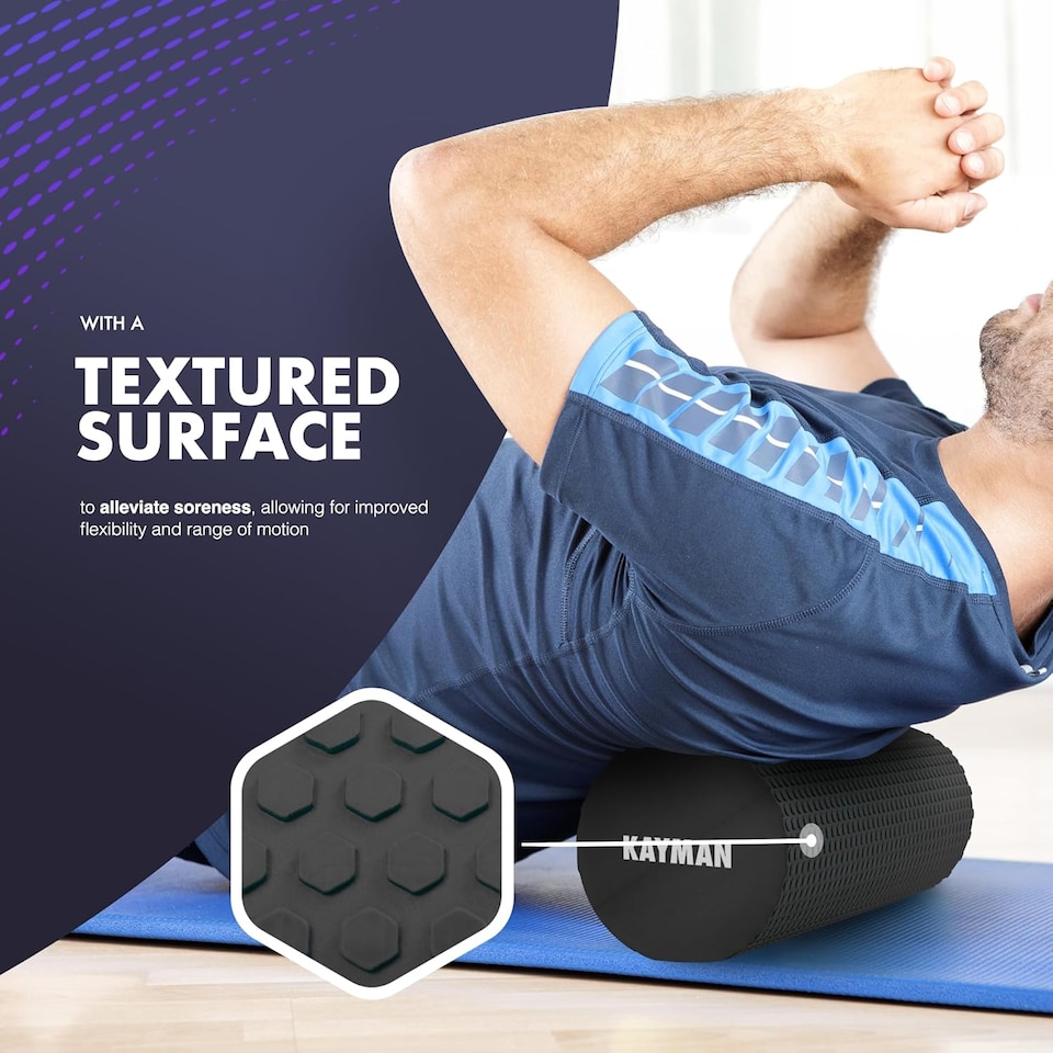 image 1 of Kayman Foam Roller 44 Centimetre for Back Legs and Post Workout Recovery