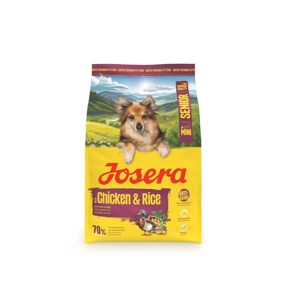 image 1 of Josera Mini Senior Chicken & Rice | Complete food for toy and small dogs | Gluten-free | Lower protein & fat | Anti-ageing | Salmon Oil Omega 3 | 3kg