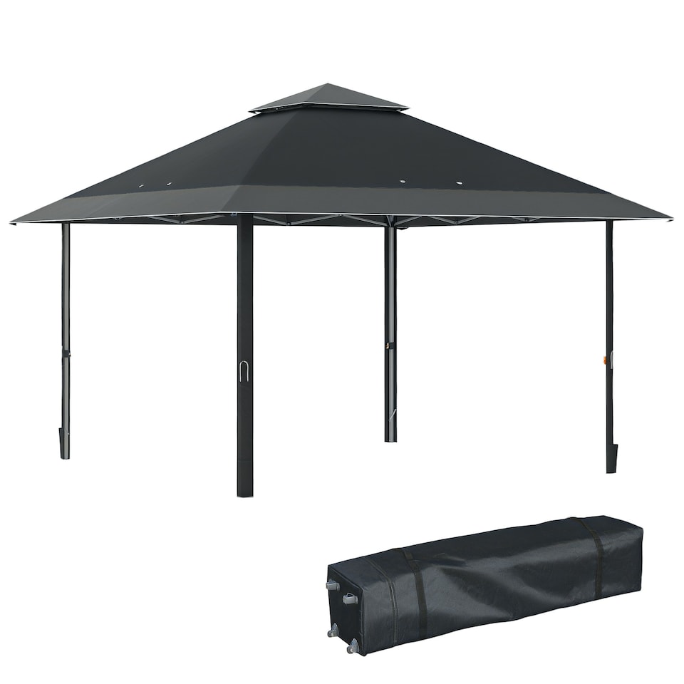 image 1 of Outsunny 4m x 4m Outdoor Pop-Up Canopy Gazebo Adjustable Legs Bag