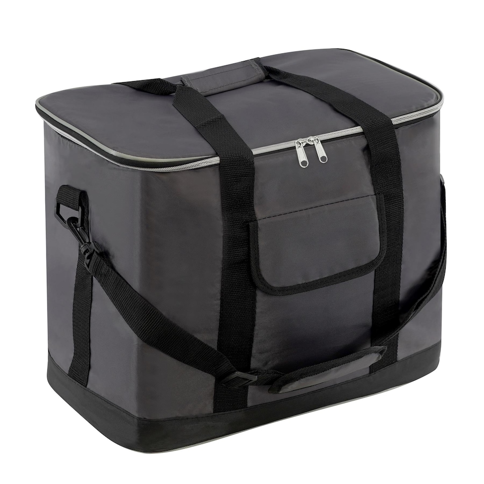 image 1 of GEEZY Zip Up Cooler Bag Insulated Picnic Food Carrier Grey 30L