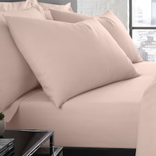 Serene Plain Dyed Pair of Housewife Pillowcases Blush