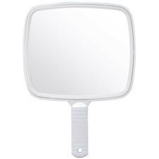 Professional Handheld Paddle Mirror 20cm Salon Hairdresser Barber Beauty Makeup Viewing Mirror with Ergonomic Handle & Hanging Slot