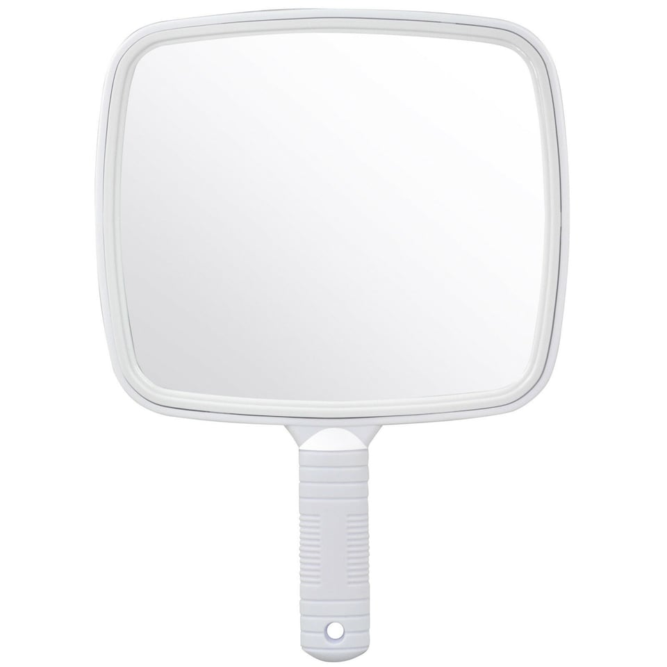 image 1 of Professional Handheld Paddle Mirror 20cm Salon Hairdresser Barber Beauty Makeup Viewing Mirror with Ergonomic Handle & Hanging Slot